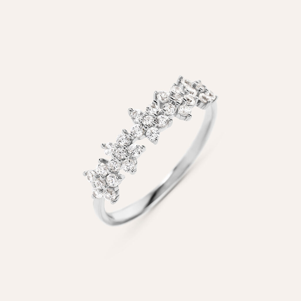 Anello Fantasia Claire Oro Bianco Cubic Zirconia