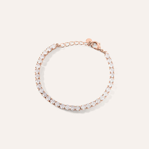 Bracciale Tennis Romantic Shine Metallo Rosa Cristallo - Bracciali Tennis Donna | Stroili