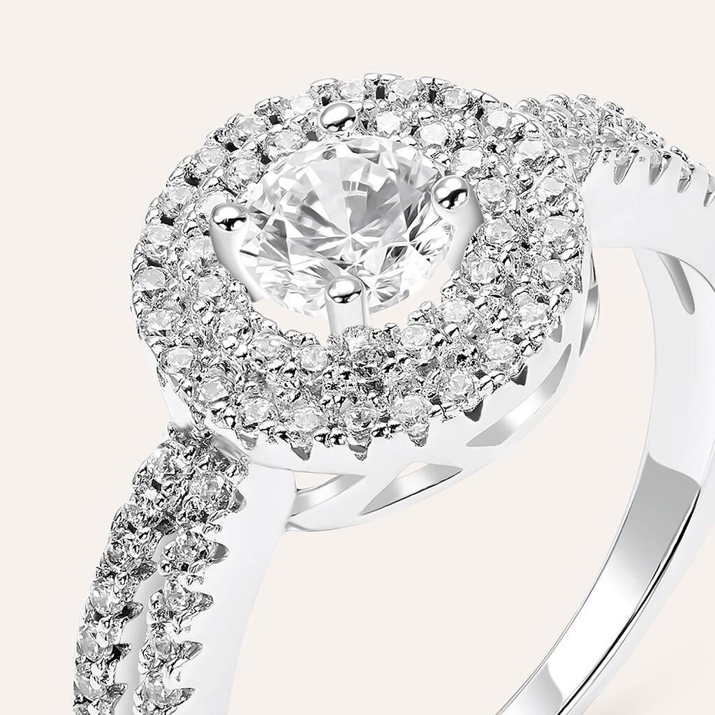 Anello Solitario Silver Elegance Argento Rodiato Cubic Zirconia - Anelli con Pietre Donna | Stroili