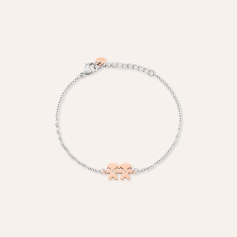 Bracciale Lady Chic Acciaio Bicolore Bianco / Rosa Cristallo - Bracciali Donna | Stroili