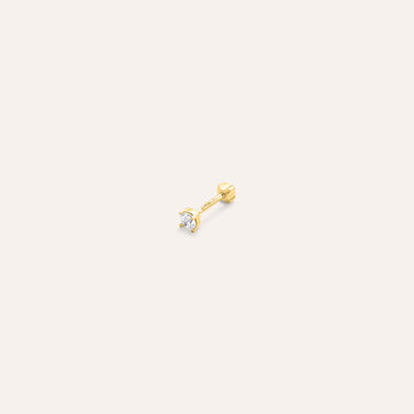 Piercing Orecchio Punto Luce Tragus Helix Conch Ear Shine Oro Giallo Cubic Zirconia