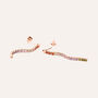 Orecchini Pendenti Tennis Silver Rainbow Argento Rosa Cubic Zirconia