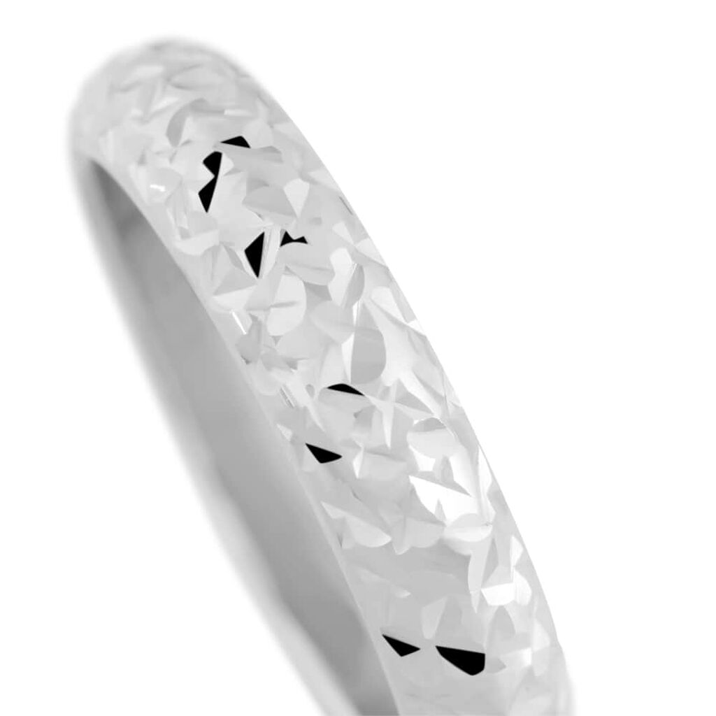 Fede Classica Leggera Diamantata 4 mm Oro Bianco - Anelli con Incisione Donna | Stroili