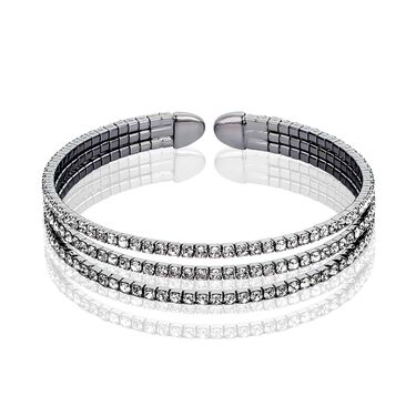Bangle in metallo e strass