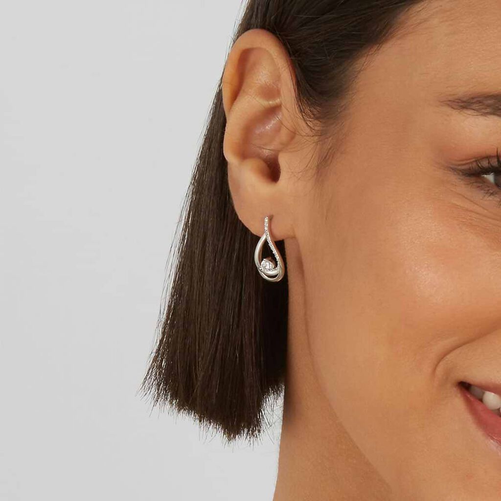 Orecchini Lobo Silver Shine Argento Rodiato Cubic Zirconia - Orecchini a Lobo Donna | Stroili