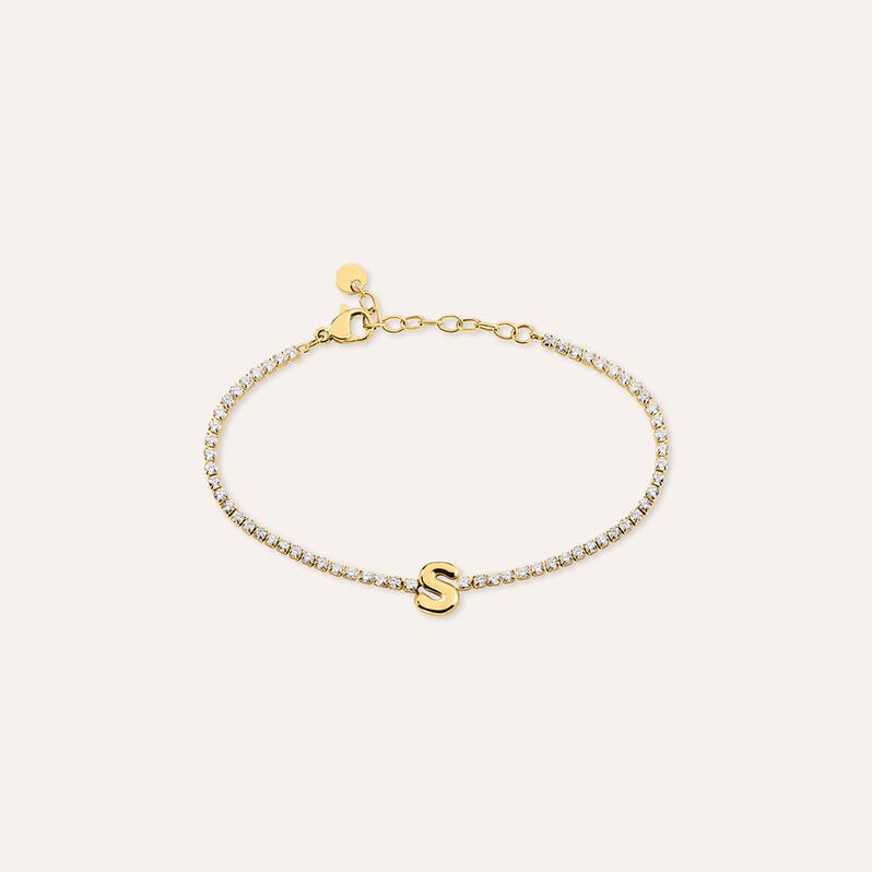 Bracciale Tennis Aura Acciaio Dorato Cubic Zirconia - Bracciali Tennis Donna | Stroili