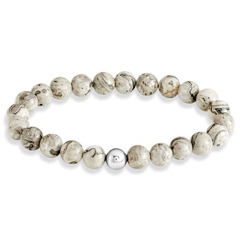Bracciale elastico con pietre e acciaio grigio - Bracciali Uomo | Stroili