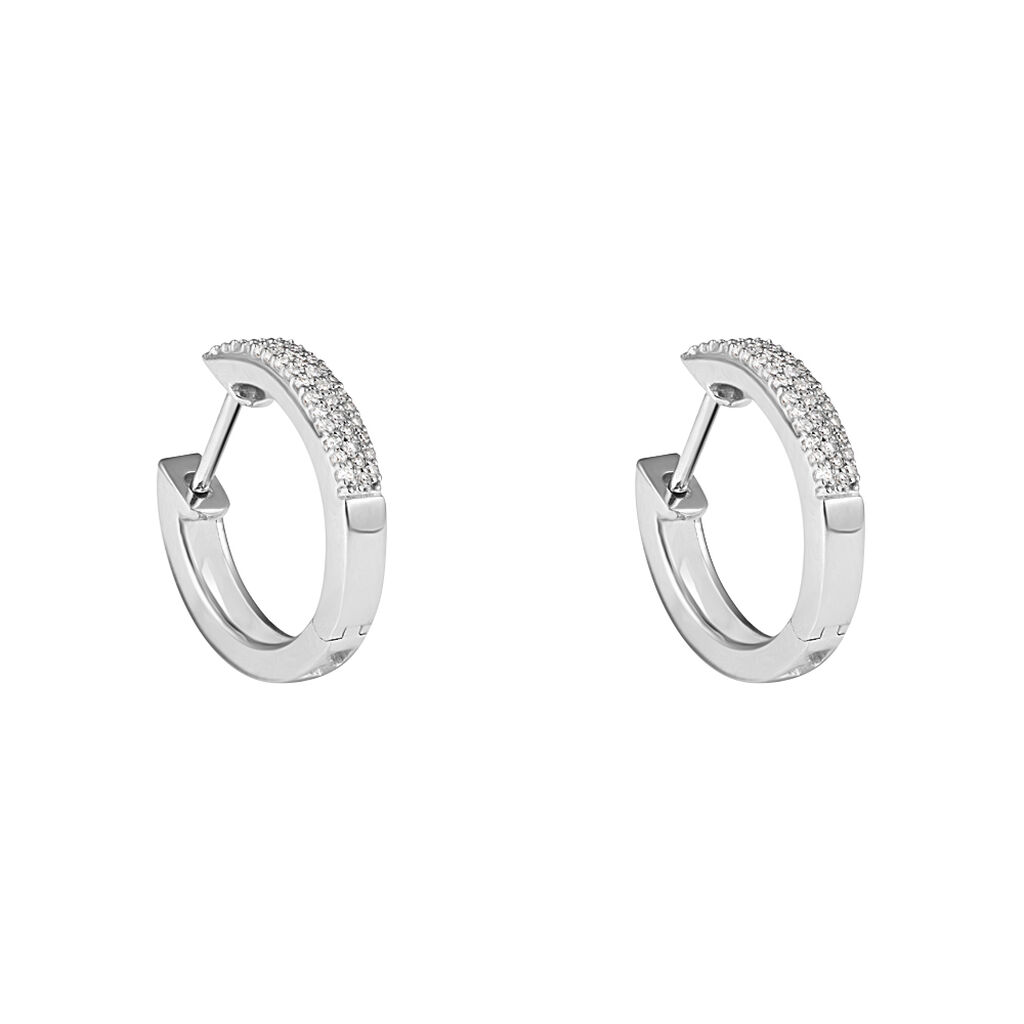 Orecchini A Cerchio Sophia Oro Bianco Diamante - Orecchini a Cerchio Donna | Stroili