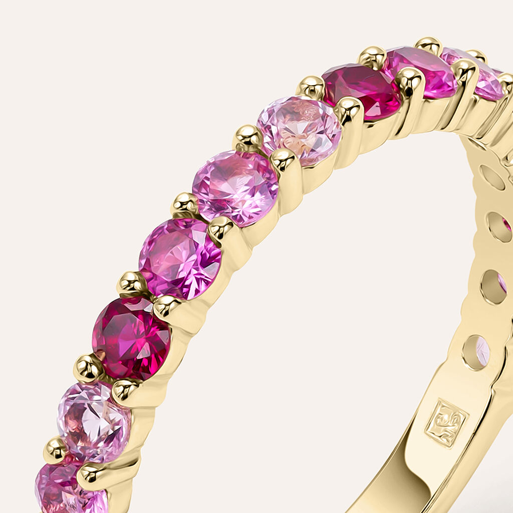 Anello Eternity Golden Dream Placcato Oro Giallo Cubic Zirconia