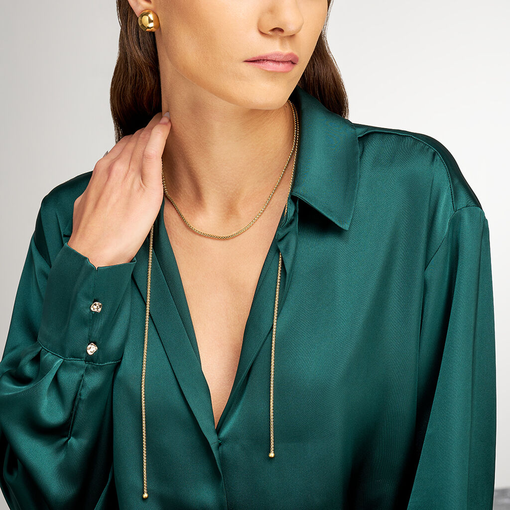 Collana Cravattino Lady Code Acciaio Dorato - Collane Donna | Stroili