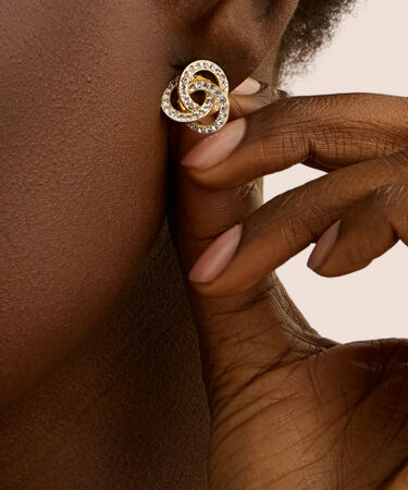 Orecchini Lobo Crystal Gold Oro Giallo Cristallo