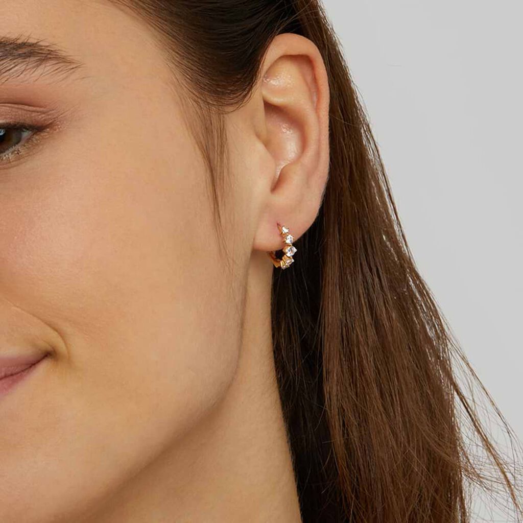 Orecchini A Cerchio Claire Oro Giallo Cubic Zirconia - Orecchini a Cerchio Donna | Stroili