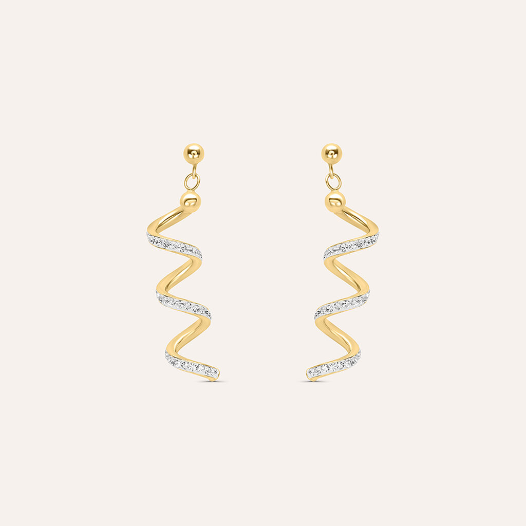 Orecchini Pendenti Christelle Oro Giallo Cristallo