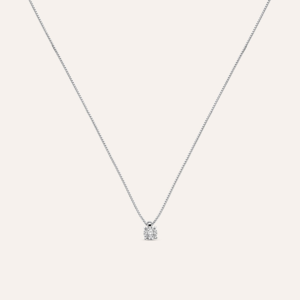 Collana Punto Luce Diamotion Oro Bianco Diamante