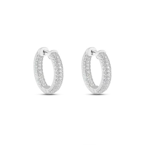 Orecchini A Cerchio Silver Shine Argento Rodiato Cubic Zirconia - Orecchini a Cerchio Donna | Stroili