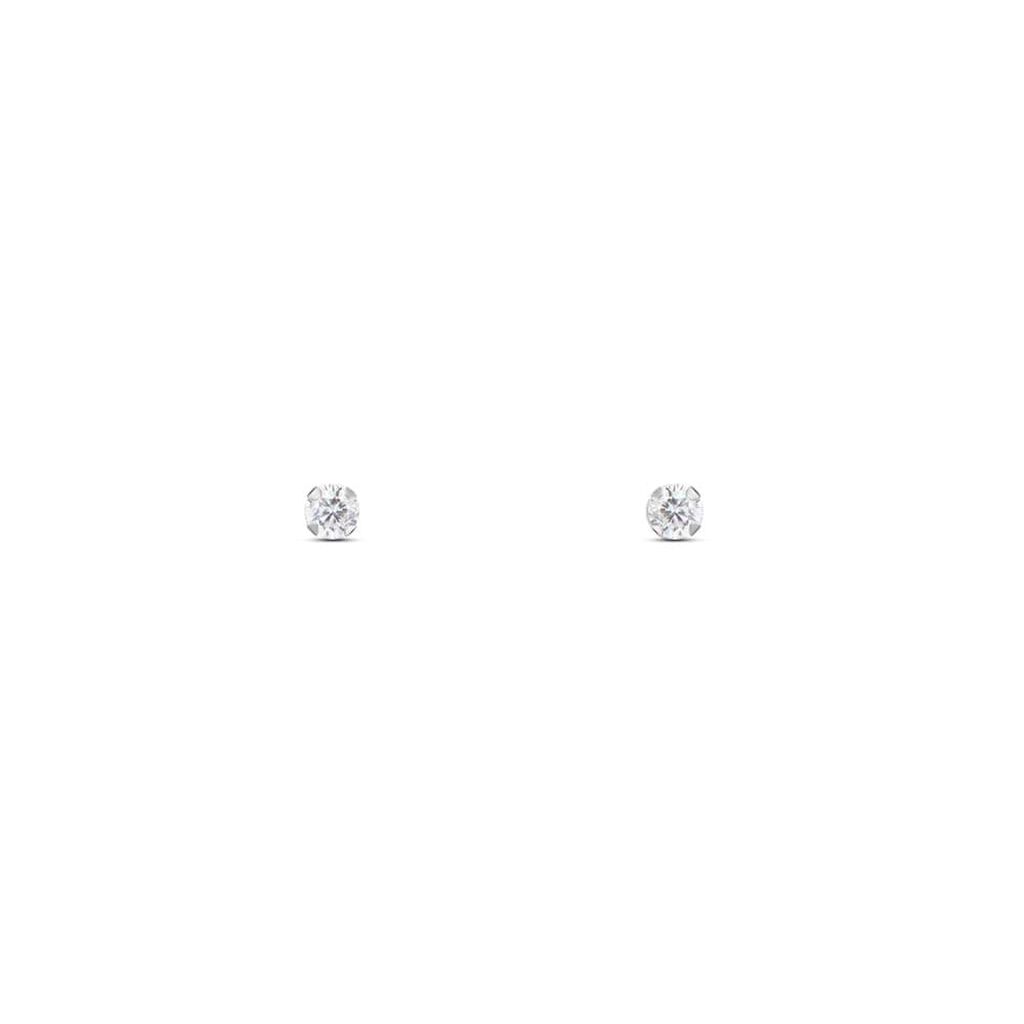 Orecchini Lobo Punto Luce Bon Ton Oro Bianco Cubic Zirconia - Orecchini a Lobo Donna | Stroili