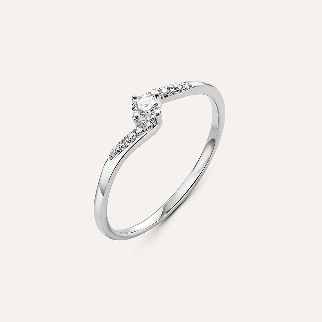Anello Solitario Grace Oro Bianco Diamante - Anelli con Pietre Donna | Stroili