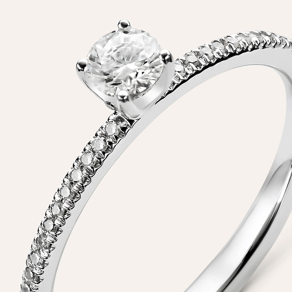 Anello Solitario Firmamenti Oro Bianco Diamante