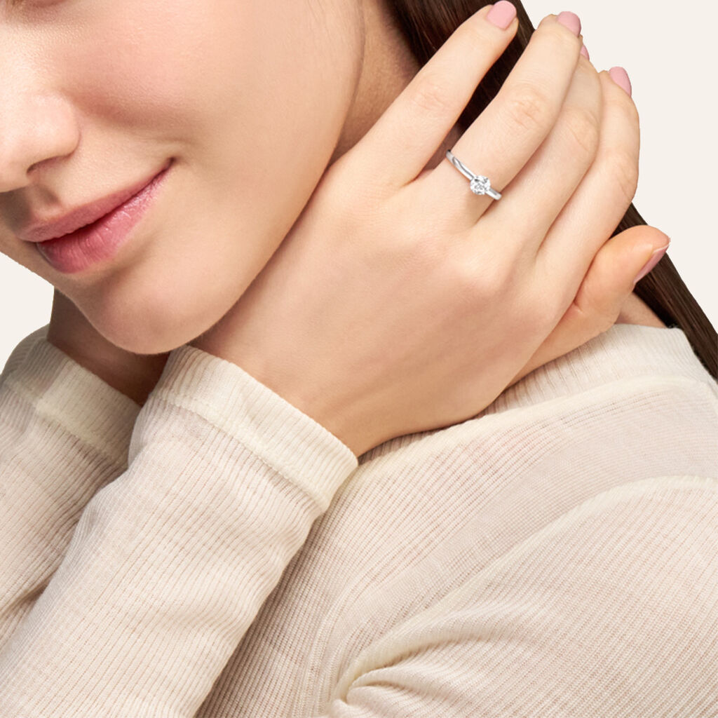 Anello Solitario Diamade Oro Bianco Diamante Lab-Grown - Anelli con Pietre Donna | Stroili