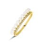 Anello Riviere Gabrielle Oro Giallo Perla D'Acqua Dolce Cubic Zirconia