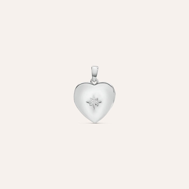 Pendente Portafoto Love Beats Argento Rodiato Cubic Zirconia - Ciondoli Donna | Stroili