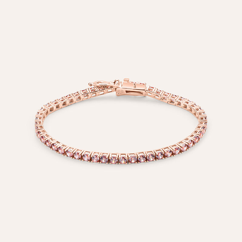 Bracciale Tennis Silver Rainbow Argento Rosato Cubic Zirconia - Bracciali Tennis Donna | Stroili