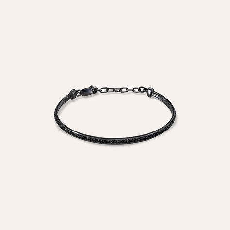 Bracciale Tennis Gentleman Argento Nero Cubic Zirconia - Bracciali Tennis Uomo | Stroili