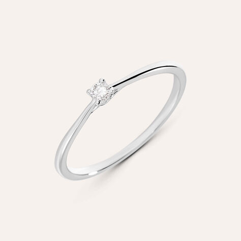 Anello Solitario Grace Oro Bianco Diamante - Anelli con Pietre Donna | Stroili