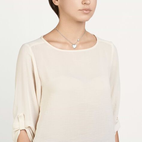 Girocollo cuore e stella in acciaio e glitter - Collane Donna | Stroili