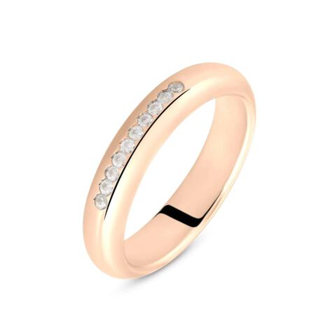 Fede Classica Leggera 4 mm Oro Rosa Diamante - Anelli con Incisione Donna | Stroili