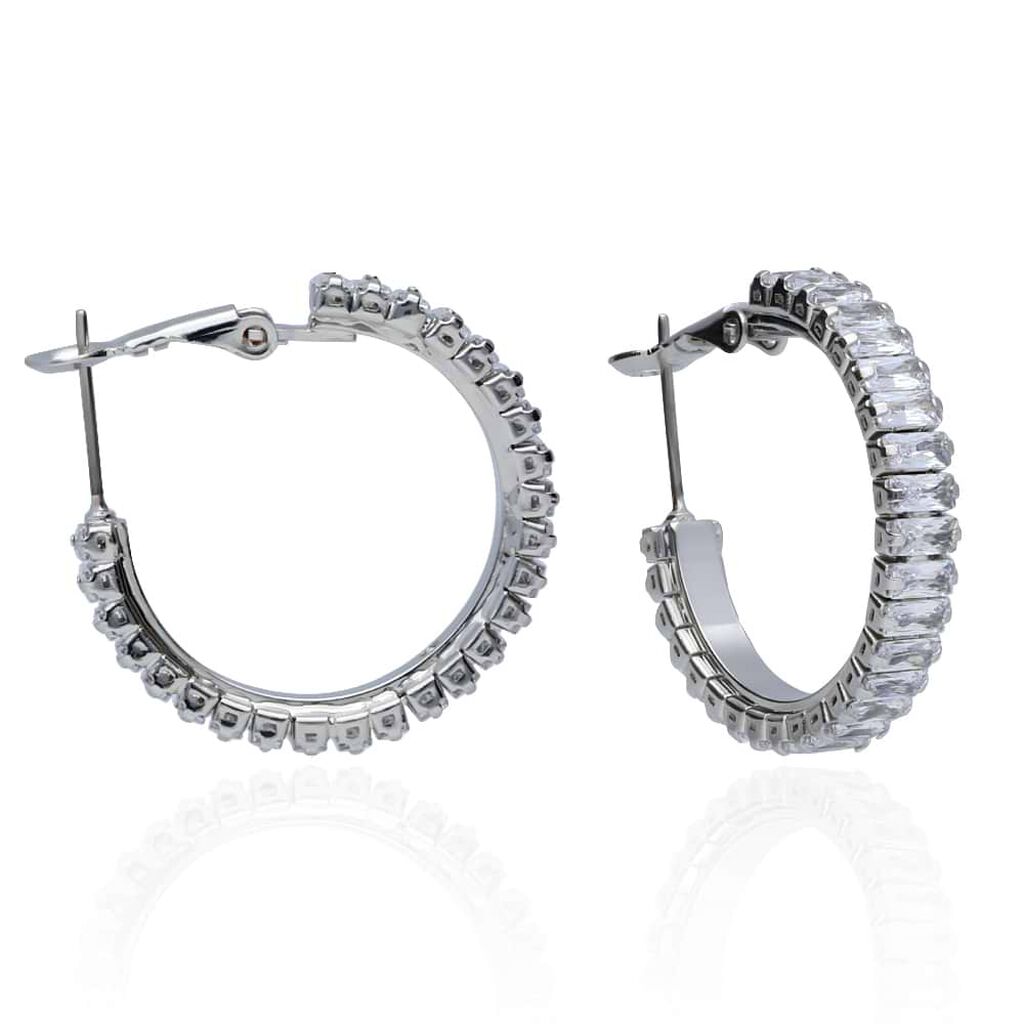 Orecchini A Cerchio Romantic Shine Metallo Cristallo - Orecchini a Cerchio Donna | Stroili