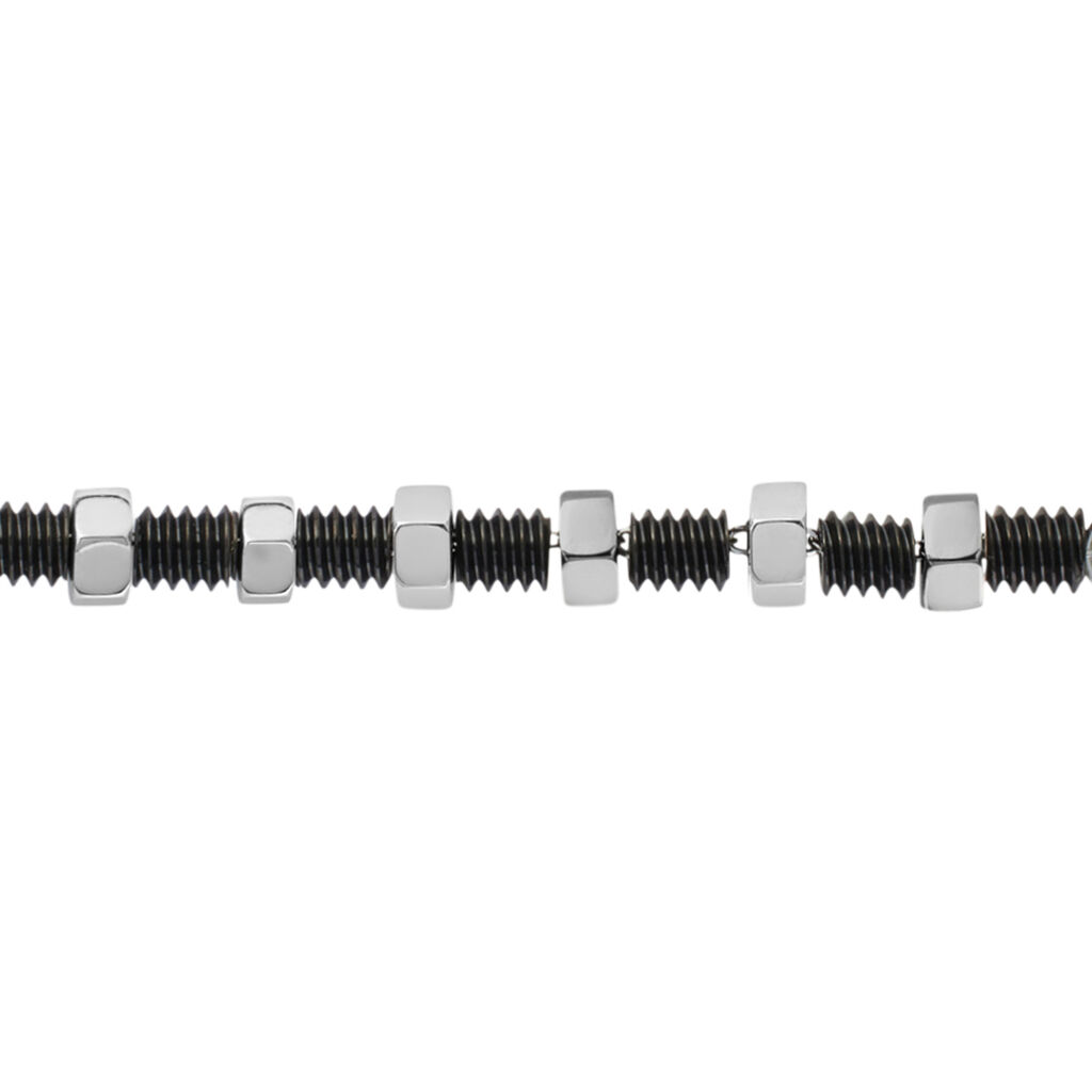Bracciale Man Code Acciaio Bicolore Bianco / Nero - Bracciali Uomo | Stroili