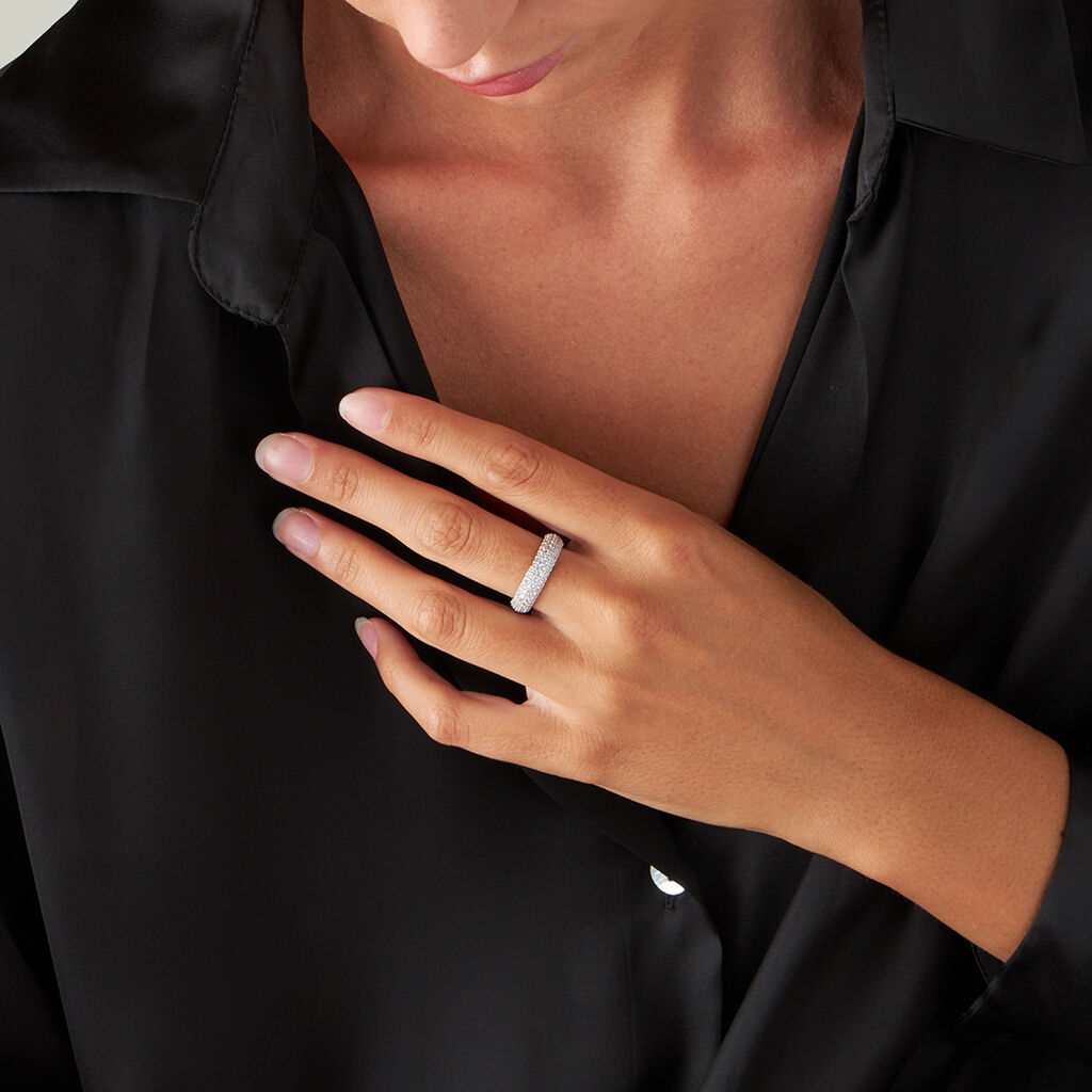 Anello Fascia Silver Shine Argento Rodiato Cubic Zirconia - Anelli con Pietre Donna | Stroili