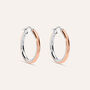 Orecchini A Cerchio Sunrise Acciaio Bicolore Bianco / Rosa