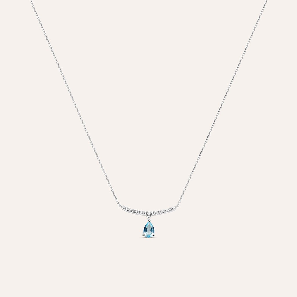 Collana Amélie Oro Bianco Topazio Cubic Zirconia - Collane Donna | Stroili