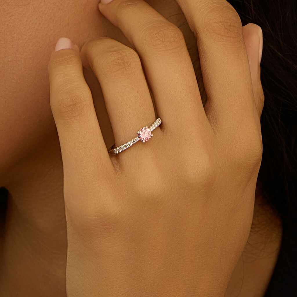 Anello Solitario Diamade Oro Bianco Diamante Lab-Grown