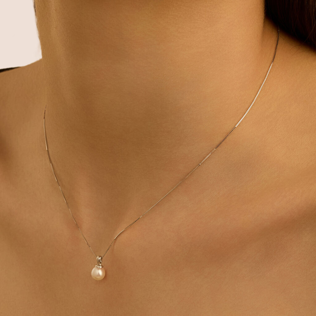 Collana Gabrielle Oro Bianco Perla Akoya - Collane Donna | Stroili
