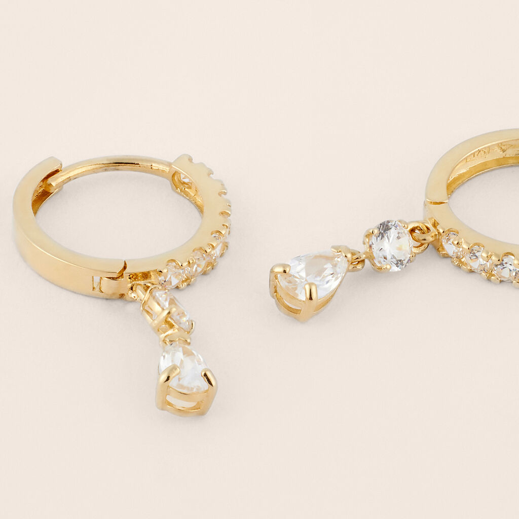 Orecchini A Cerchio Toujours Oro Giallo Cubic Zirconia