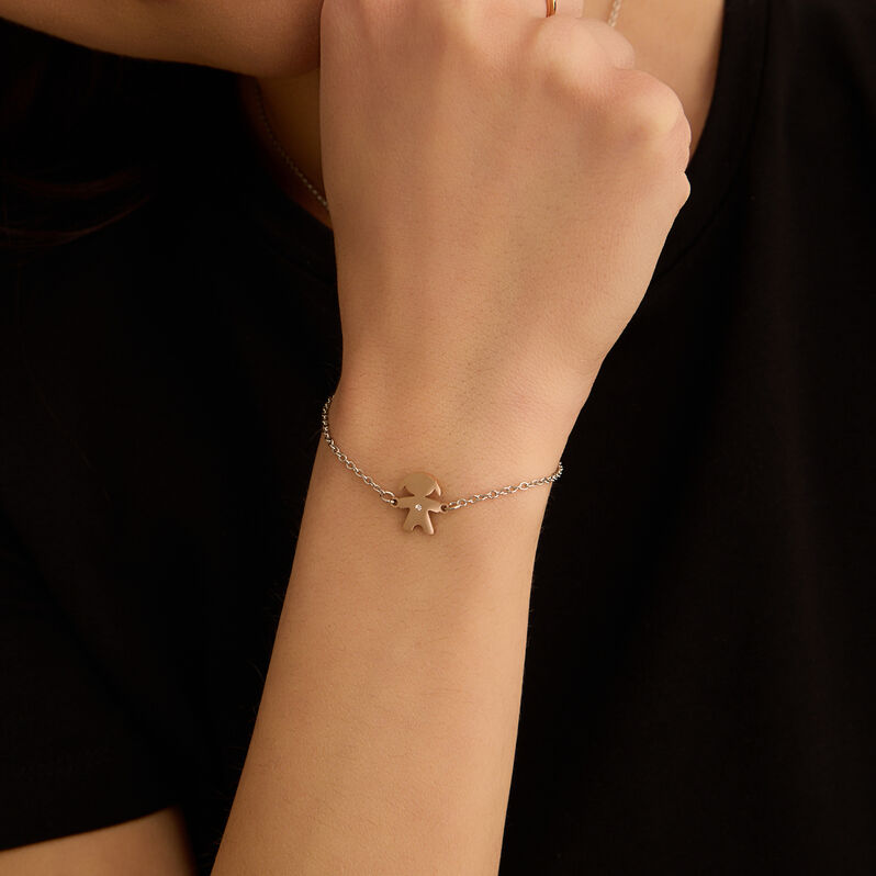 Bracciale Sunrise Acciaio Bicolore Bianco / Rosa Cristallo - Bracciali Donna | Stroili