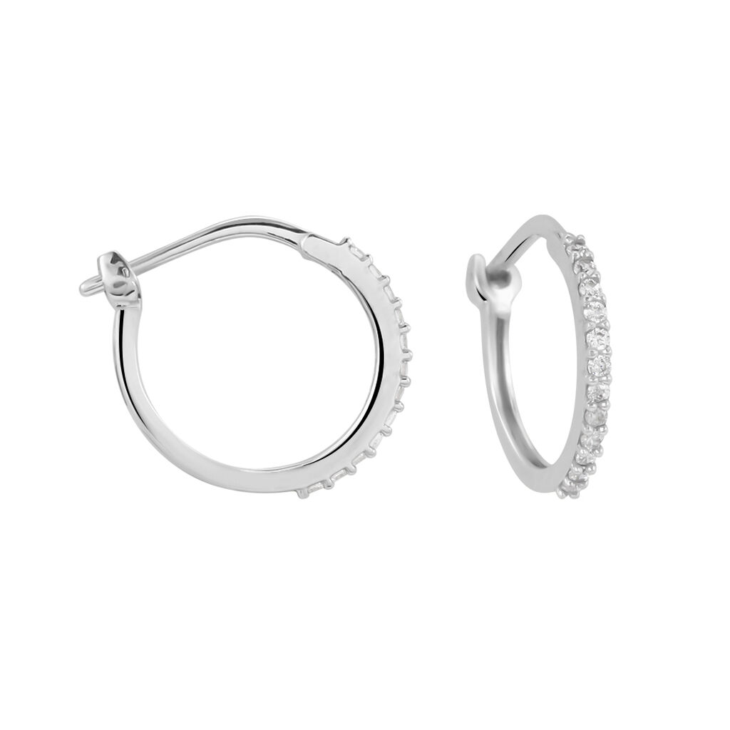 Orecchini A Cerchio Toujours Oro Bianco Cubic Zirconia - Orecchini a Cerchio Donna | Stroili