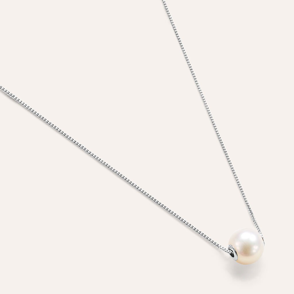 Collana Gabrielle Oro Bianco Perla D'Acqua Dolce - Collane Donna | Stroili