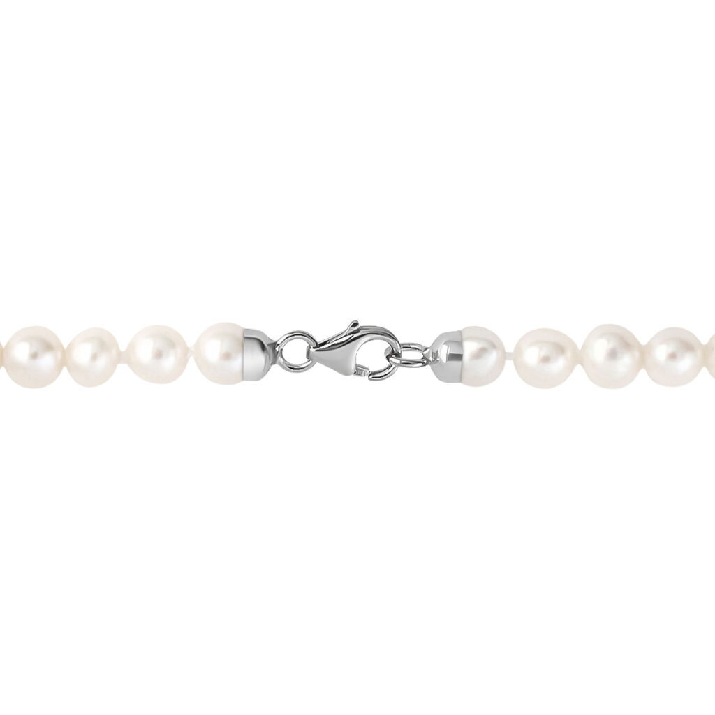 Collana Gabrielle Oro Bianco Perla D'Acqua Dolce Cristallo - Collane Donna | Stroili