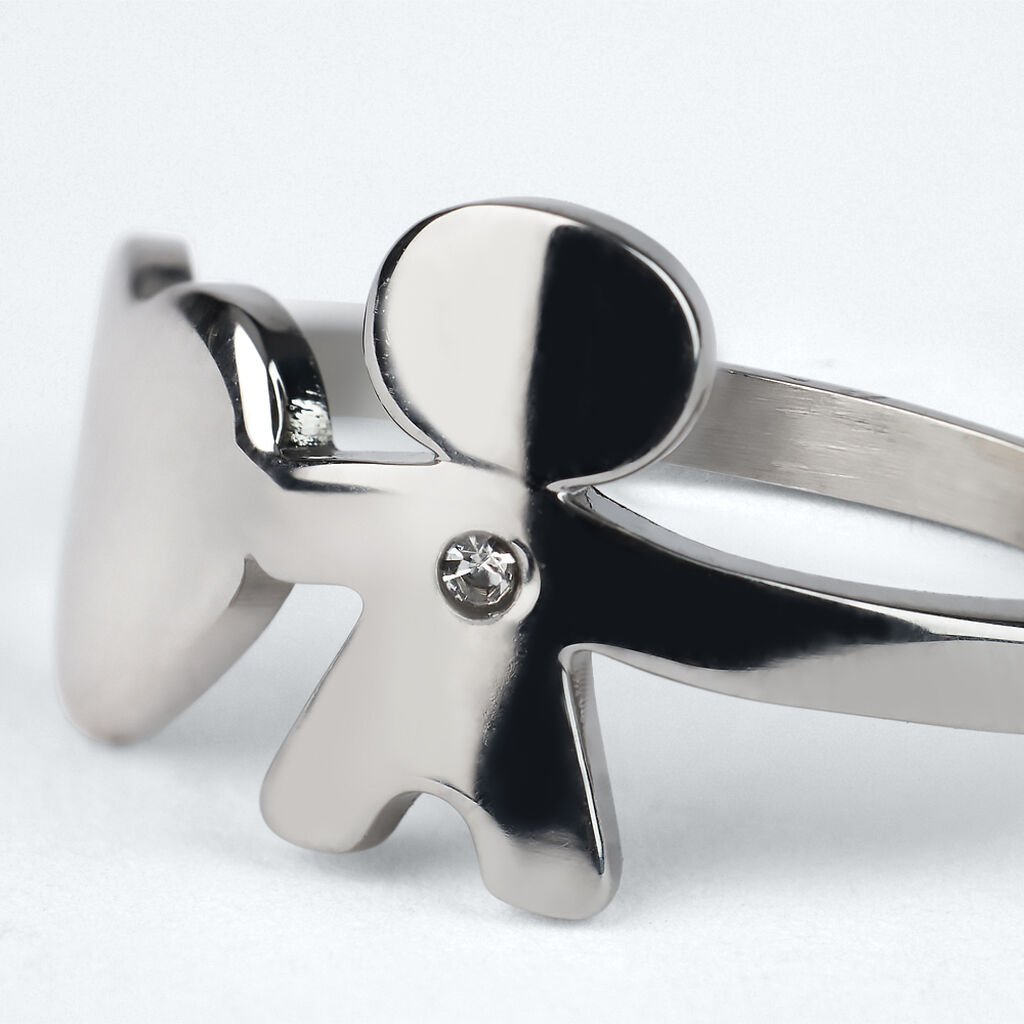 Anello Fantasia Sunrise Acciaio Cristallo