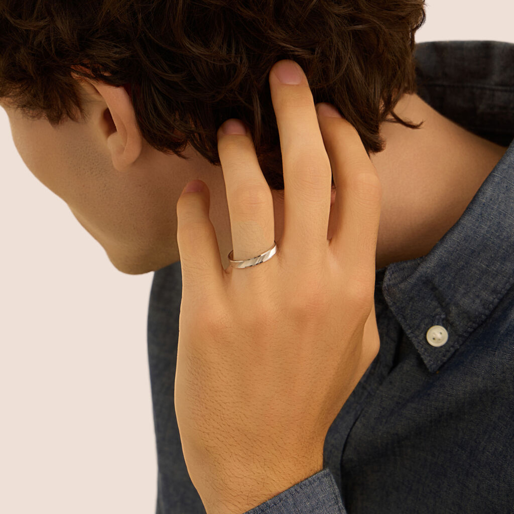 Fede Classica Satinata 3.5 mm Oro Bianco