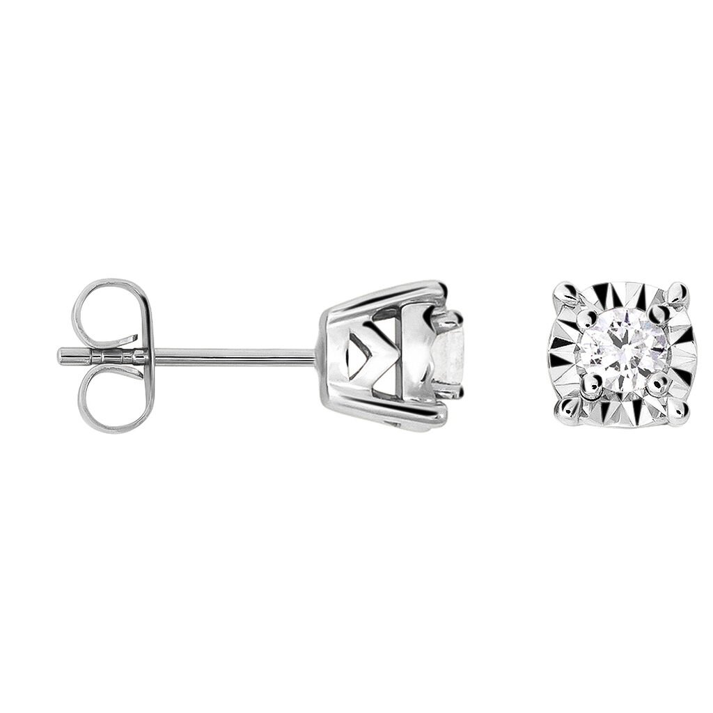 Orecchini Lobo Punto Luce Diamotion Oro Bianco Diamante - Orecchini a Lobo Donna | Stroili