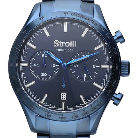 Orologio cronografo cinturino e cassa in acciaio blu - Orologi per Prima Comunione Uomo | Stroili