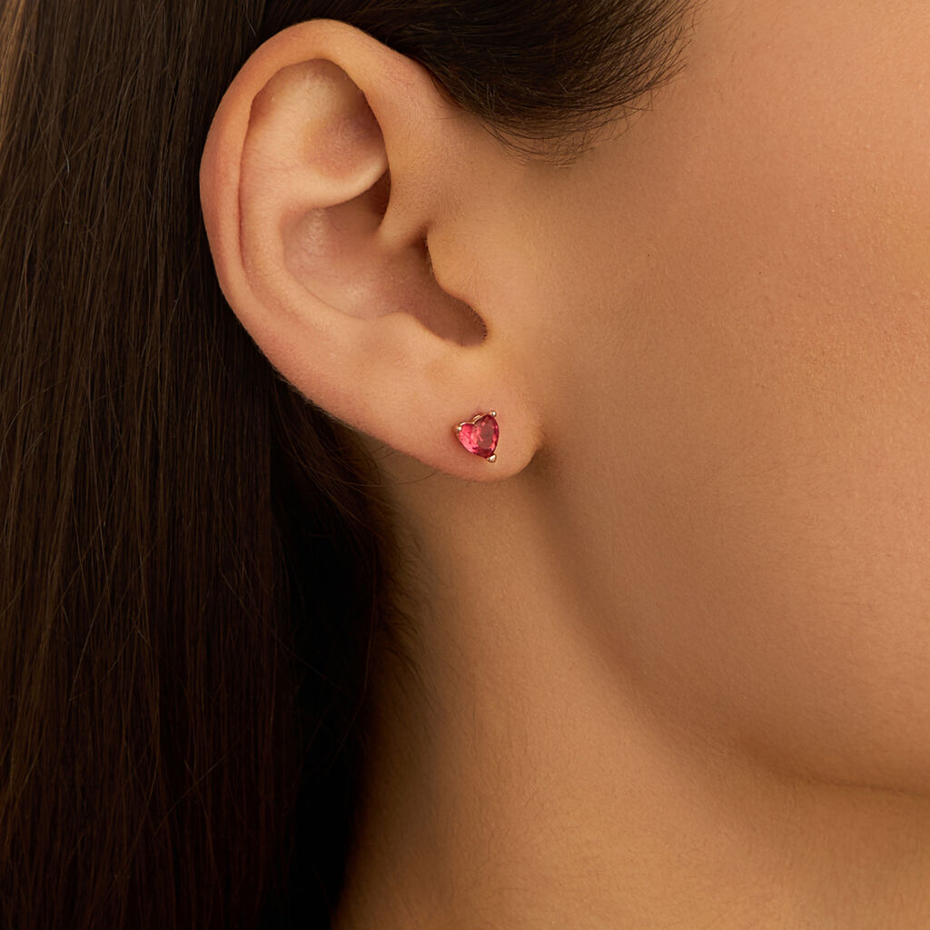 Orecchini Lobo Punto Luce Silver Rainbow Argento Rosa Cubic Zirconia