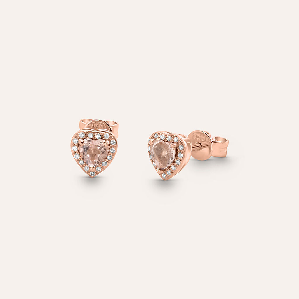 Orecchini Lobo Jasmine Oro Rosa Morganite Diamante - Orecchini a Lobo Donna | Stroili