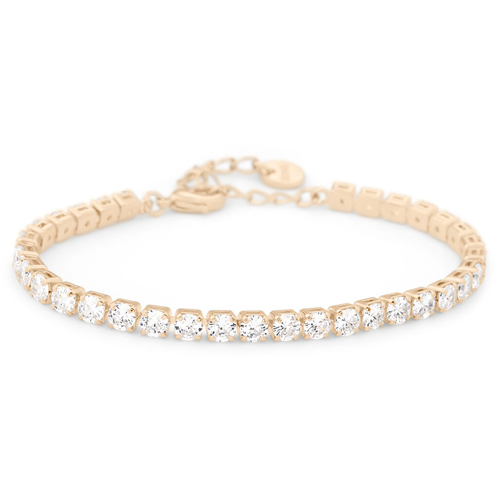 Bracciale Tennis Romantic Shine Metallo Rosa Cristallo - Bracciali Tennis Donna | Stroili