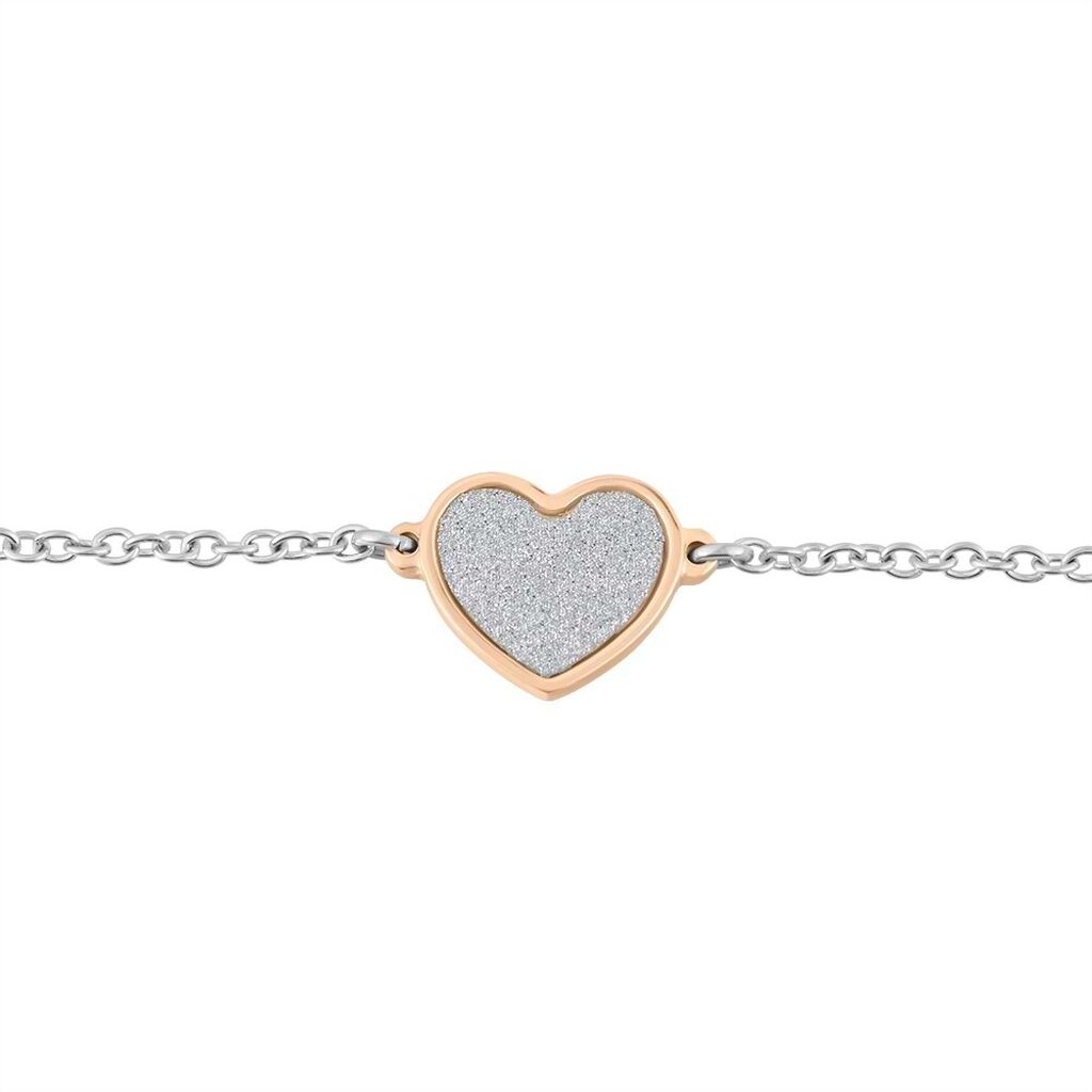 Bracciale Lady Shine Acciaio Bicolore Bianco / Rosa - Bracciali con Incisione Donna | Stroili
